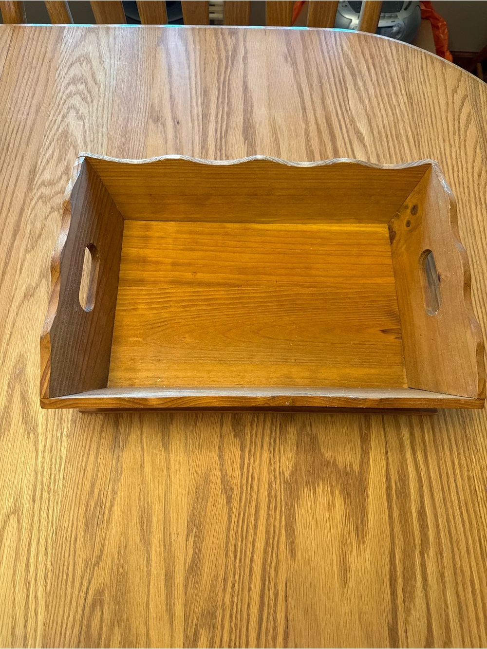 Wood Serving Tray in Honey Brown